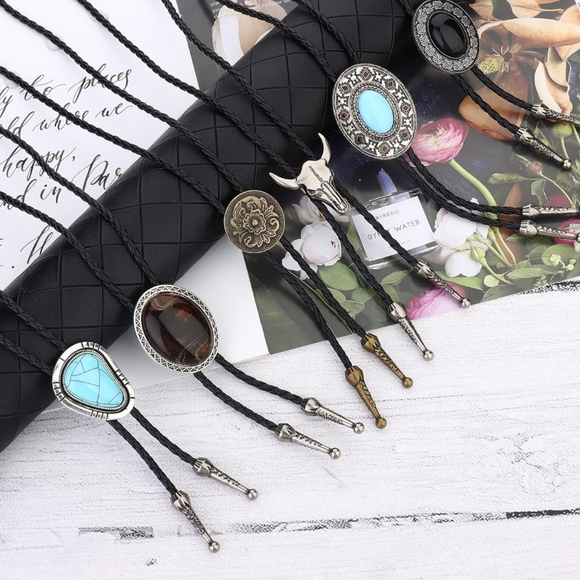 Beautiful Set of 6 Western style Bolo ties - Picture 1 of 3